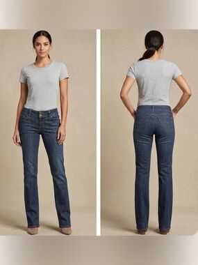 CABi Straight Leg Indigo Wash Mid-Rise Jeans Women’s Size 10